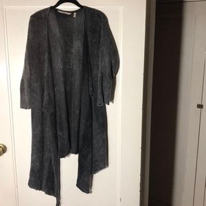 Soft Surroundings Gray Cotton Long Sweater